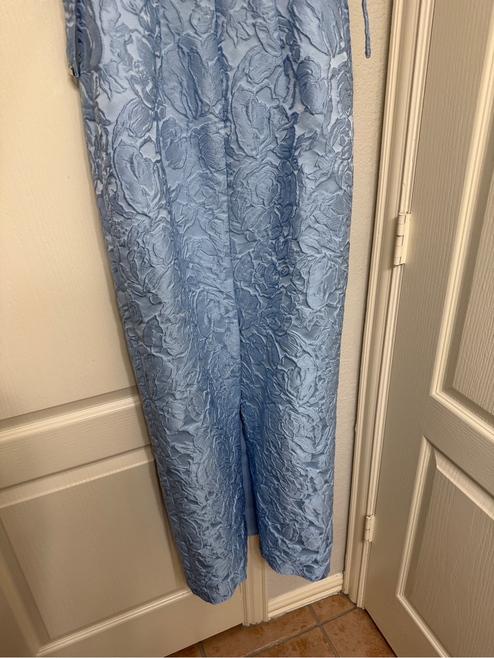 Sachin + Babi Light Blue Off-Shoulder Brocade Maxi Dress Sophia Gown - Picture 2 of 6
